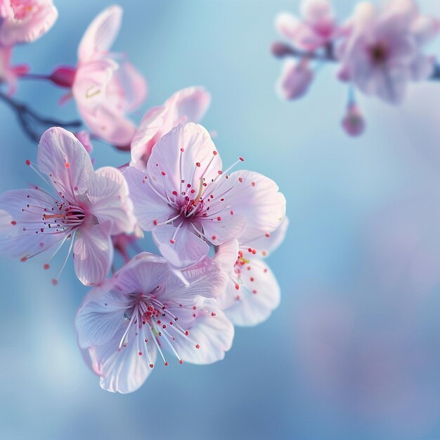 Etherische kersenbloesems in de lente roze bloemen CloseUp