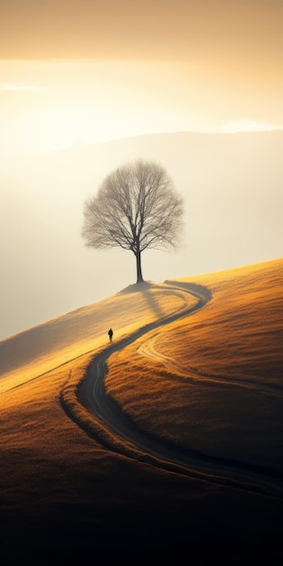 Foto etherische landschapsfotografie betoverend licht en minimalistisch surrealisme