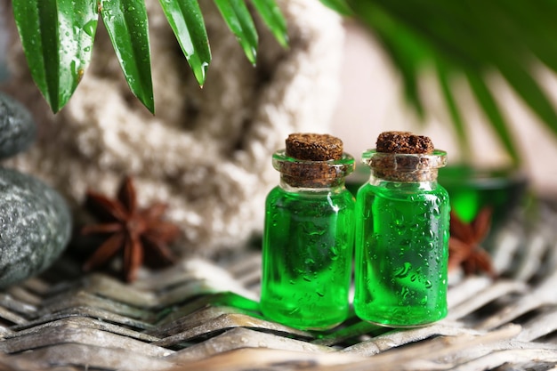 Etherische olie voor aromatherapie close-up