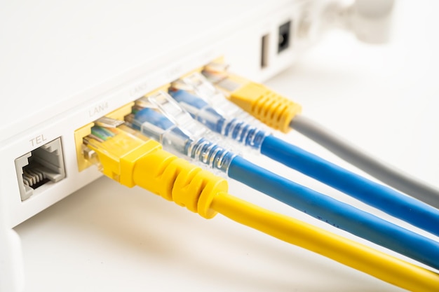 ethernet cable for connect to wireless router link to internet service provider internet network