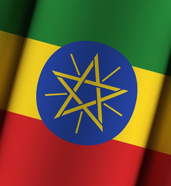 Ethiopia flag dramatic background full