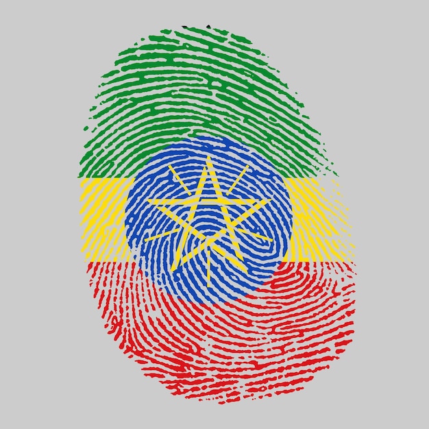 ethiopia_flag on finger imprint