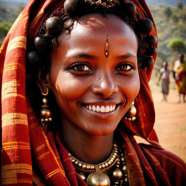 Photo ethiopian woman from ethiopia typical national citizen