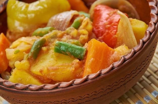 Ethiopian Yataklete kilkil - combination of potatoes, green beans and carrots