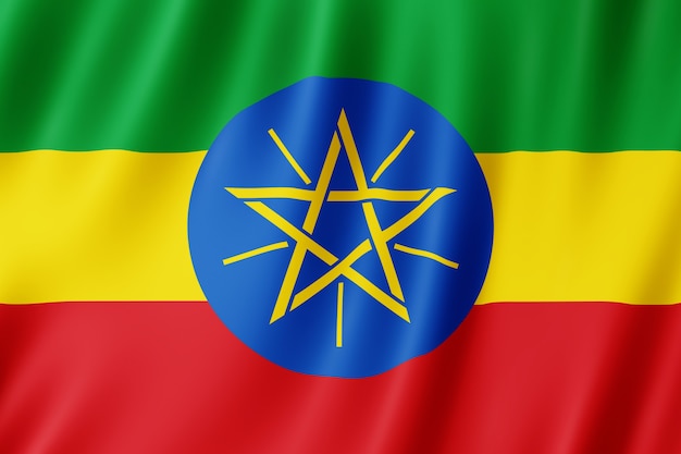 Ethiopië vlag zwaaien in de wind.