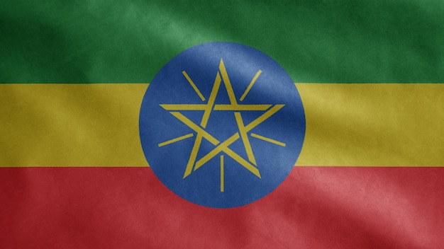 Ethiopische vlag wappert in de wind