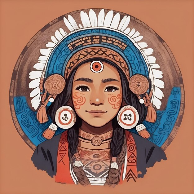 Ethnic Beautiful Woman Illustration