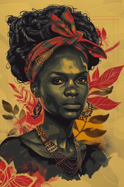 Ethnic Black Woman Poster for Black History Month