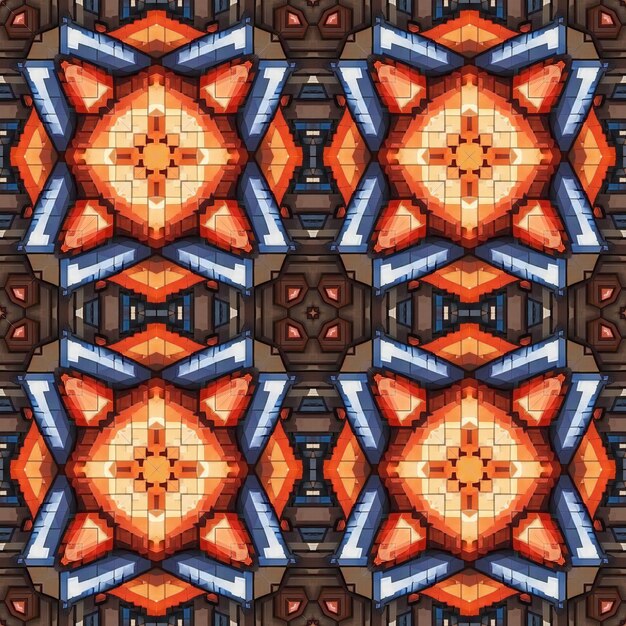 Ethnic boho seamless pattern Abstract kaleidoscope fabric design texture