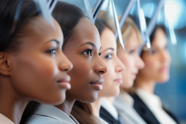 Foto diversità etnica persone di diverse culture che partecipano a un colloquio di lavoro inclusivo ed equo