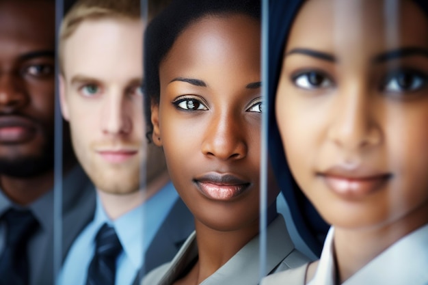 Photo ethnic diverse people from different cultures engaging in an inclusive and fair job interview