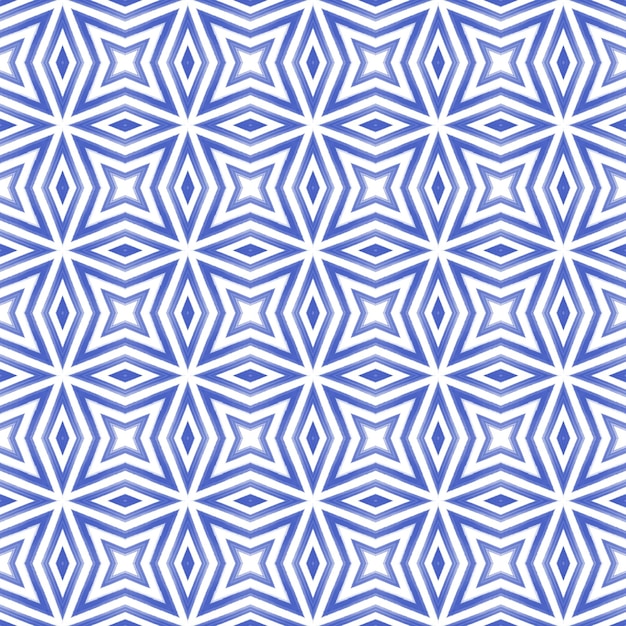 ethnic hand painted pattern indigo symmetrical