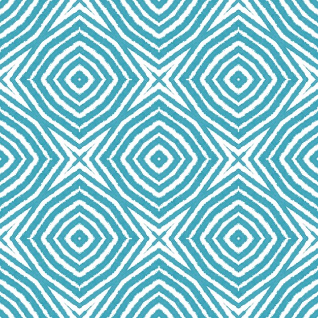 Ethnic hand painted pattern Turquoise