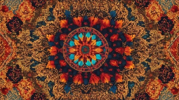 Ethnic pattern abstract kaleidoscope fabric design texture or background