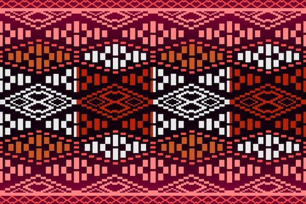 Photo ethnic pattern vector style weaving concept design for embroidery and other textile products