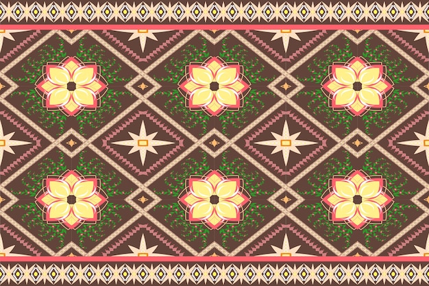 Фото Этнический узор концепция ткачества в векторном стиле дизайн для вышивки и других текстильных изделий