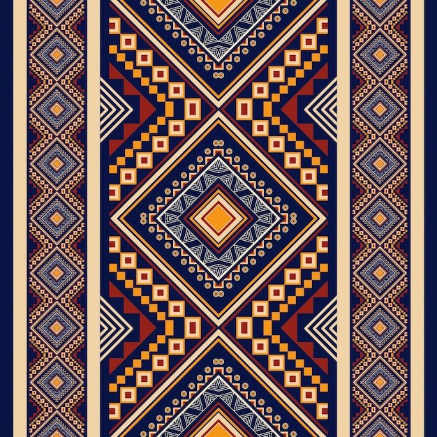 Ethnic vintage retro oriental geometric style seamless pattern Abstract traditional folk Ikat trop