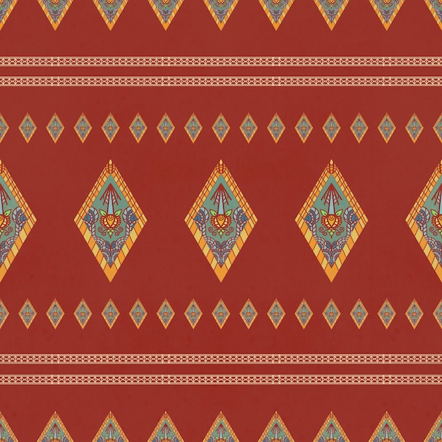 Ethnic vintage retro oriental geometric style seamless pattern Abstract traditional folk