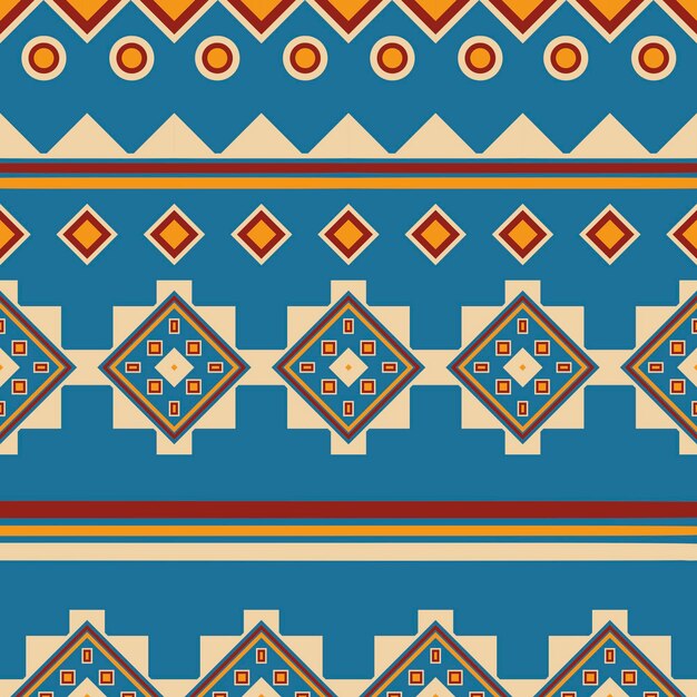 Ethnic vintage retro oriental geometric style seamless pattern Abstract traditional folk