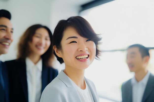 写真 ビジネス成功を祝う幸せな従業員との仕事での民族と多様性