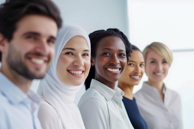Ethnicity and Diversity at Work with Happy Employees Celebrating Business Success