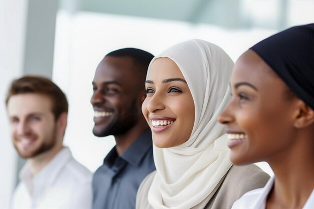 Ethnicity and Diversity at Work with Happy Employees Celebrating Business Success