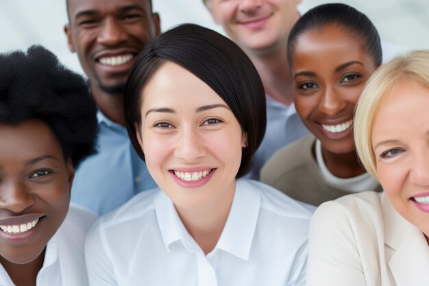 Foto etnia e diversità al lavoro con dipendenti felici che celebrano il successo aziendale