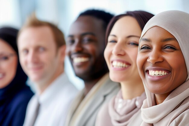 Ethnicity and Diversity at Work with Happy Employees Celebrating Business Success