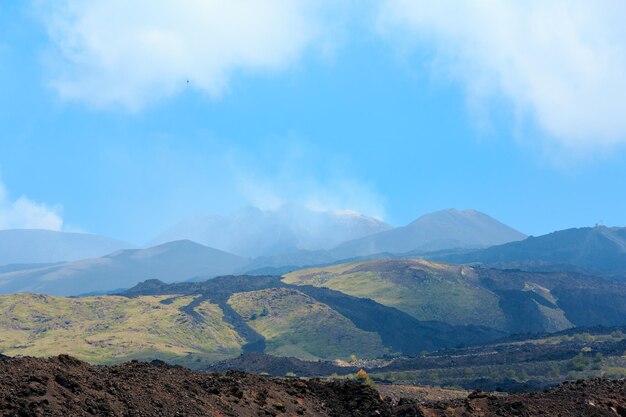 エトナ火山の眺めシチリア島イタリア