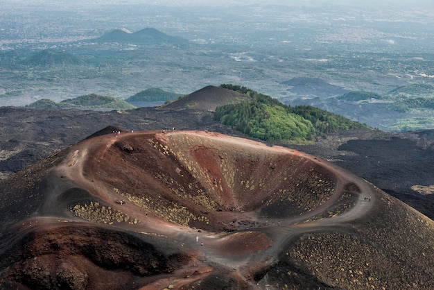 etna vulkaan caldera uitzicht na uitbarsting