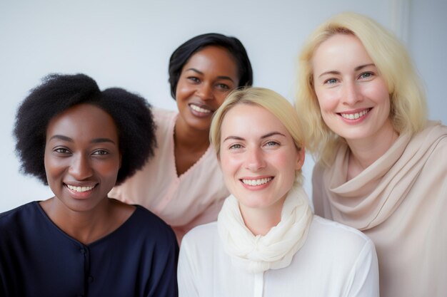 Foto etniciteit en diversiteit op het werk met gelukkige werknemers die zakelijk succes vieren