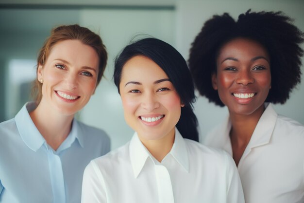 Etniciteit en diversiteit op het werk met gelukkige werknemers die zakelijk succes vieren