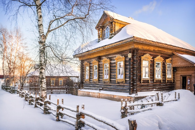 Etnografisch Museum houten hut Katskari dorp Martynovo dorp