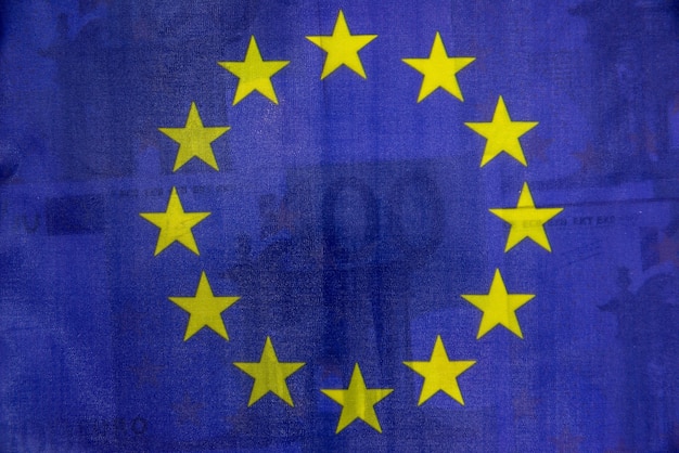 Eu flag close up.