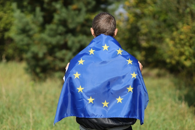 EU flag on shoulders