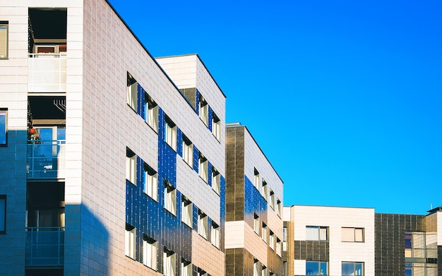 EU Windows of modern apartment residential buildings