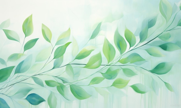 Eucalyptus background with green leaves illustration Generative AI