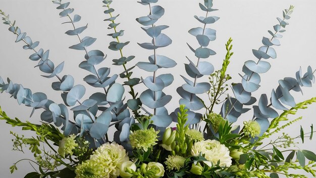 Eucalyptus bouquet creating with baby blue eucalyptus branches