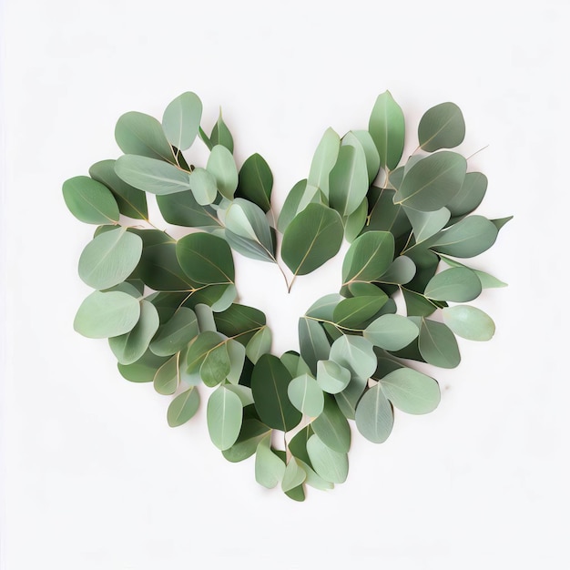 Eucalyptus harten die samen dansen Witte achtergrond Generatieve AI