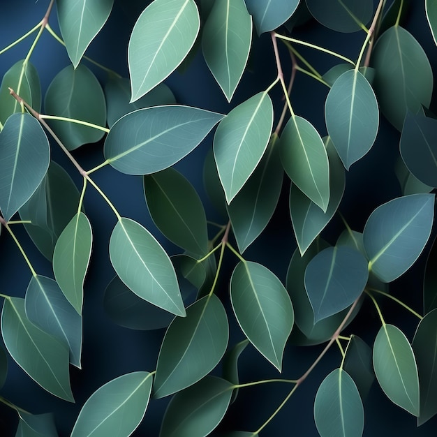 Eucalyptus leaves branch eucalyptus tree nature background Ai generative