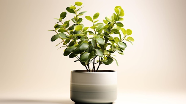 Eucalyptus plant op een pot op witte achtergrond