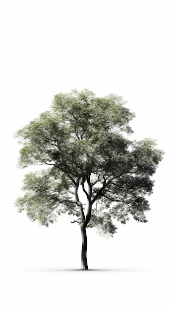 Евкалиптовое дерево с изолированным деревом на фоне 3D-рендер