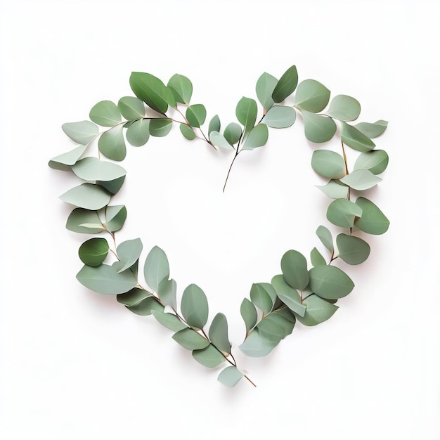 Eucalyptus Whispers of Love White Background Generative AI