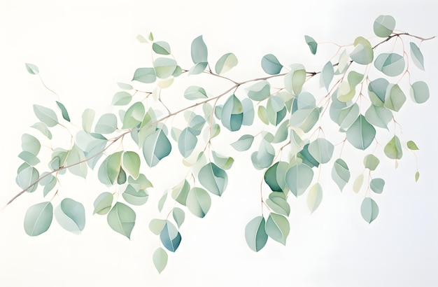 Photo eucalyptus wreath greenery illustration cute eucalyptus leaves botanical art garland