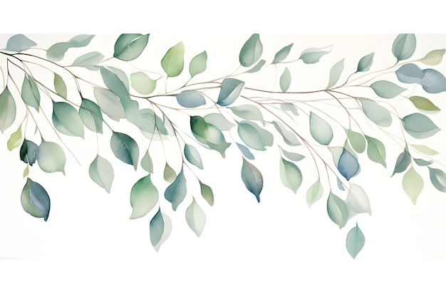 Photo eucalyptus wreath greenery illustration watercolor plants plant drawing botanical art garland botani