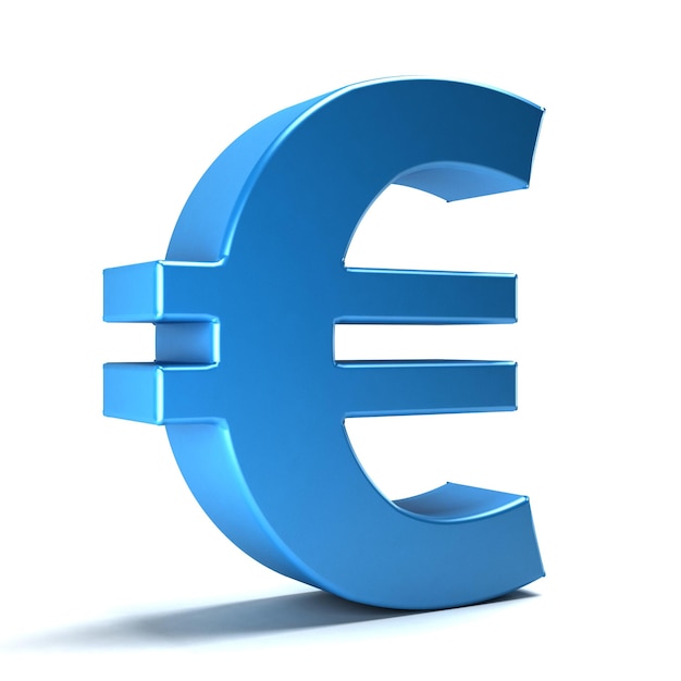 Euiro sign money 3D rendering illustration