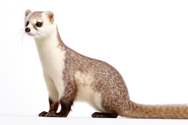 Eurasian Ermine on a white background