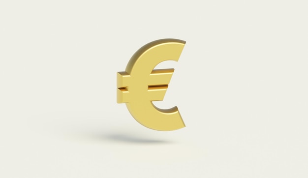 Euro 3D Rendered Icon Blurry Gold