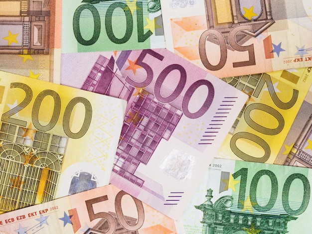 Euro banknotes as a background, close-up