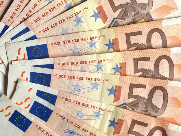 Photo euro bankonotes background